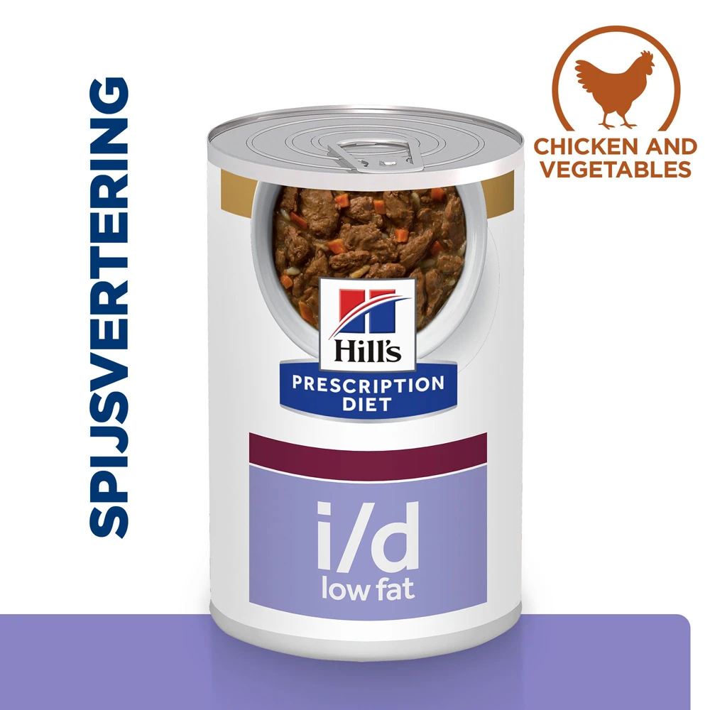 Hill's I/D Low Fat Kip & Groenten Stoofpotje Hond 12x354g 2 Hill's I/D Low Fat Kip & Groenten Stoofpotje Hond 12x354g - Afbeelding 2