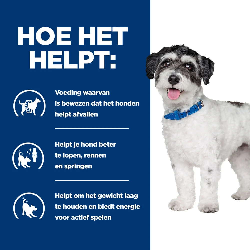 Hill's Prescription Diet Metabolic + Mobility Mini Weight Management Hondenvoer Met Kip 3kg 4 Hill's Prescription Diet Metabolic + Mobility Mini Weight Management Hondenvoer Met Kip 3kg - Afbeelding 4