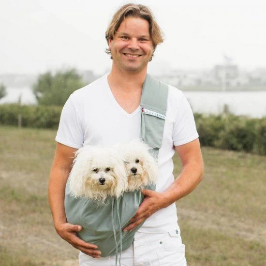 4LazyLegs Hondendraagtas Canvas Grijs 2 4LazyLegs Hondendraagtas Canvas Grijs - Afbeelding 2