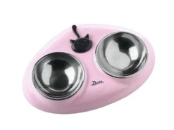 Hunter Dubbele Voerbak Kat Moulins Roze