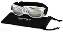 Dogoptics Hondenzonnebril Biker Silver Frame/Mirror Lens