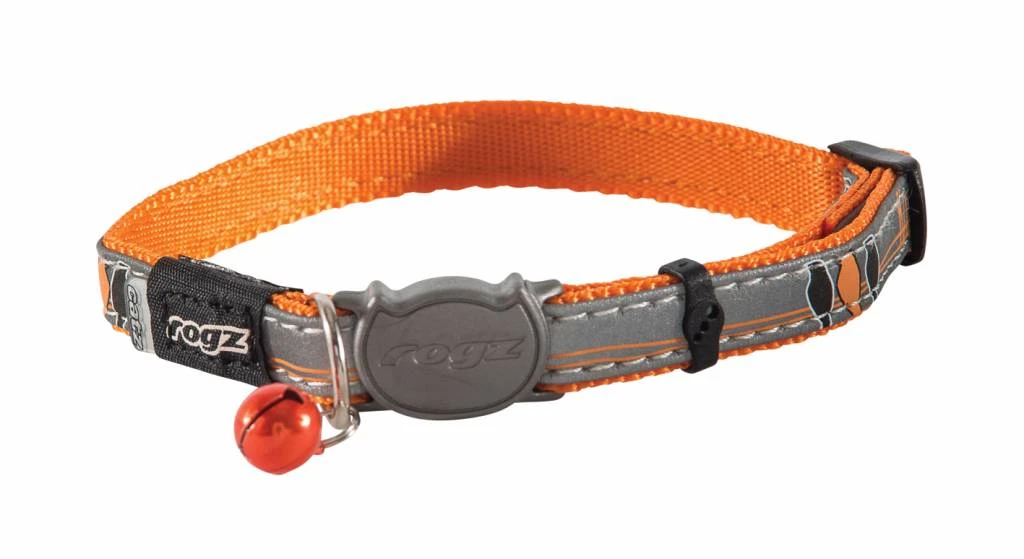 Rogz Kattenhalsband NightCat Orange Birds 1 Rogz Kattenhalsband NightCat Orange Birds
