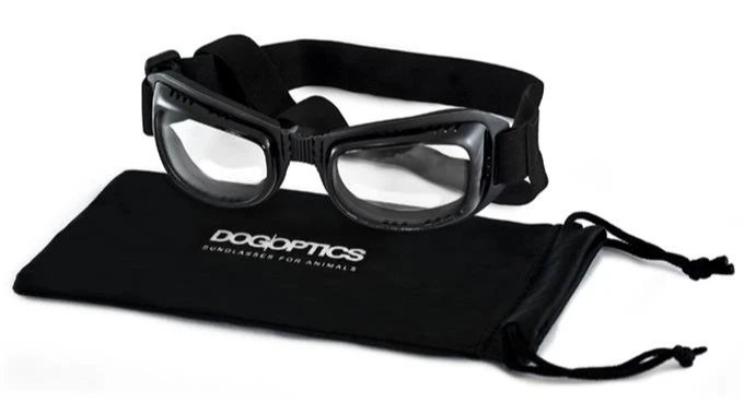 Dogoptics Hondenzonnebril Biker Black Frame Clear Lens 1 Dogoptics Hondenzonnebril Biker Black Frame Clear Lens