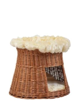 Silvio Design Ronde Bruine Rieten Kattenmand