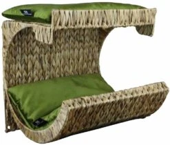 Silvio Design Wand Kattenmand Met Groene Kussens